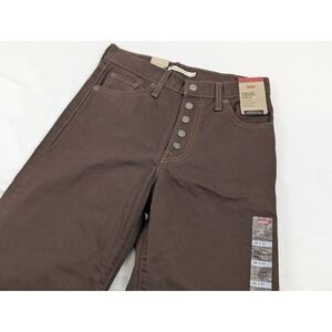 Levis Jeans Womens 26x27 Rust Red Ribcage Straight Ankle Super High Rise